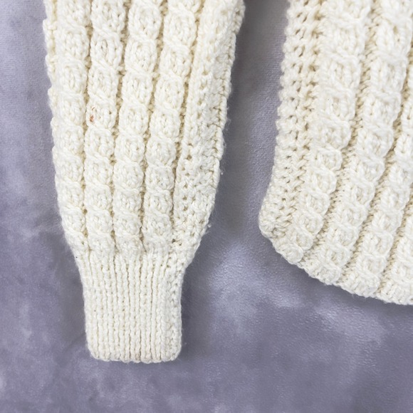 Chunky Cable‎ Knit Sweater Womens S/M Fisherman Handmade Heritage Alpine READ - Picture 7 of 12